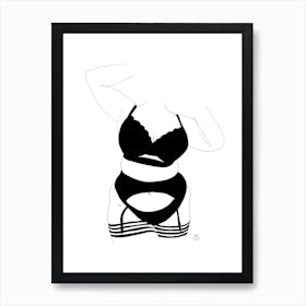 Lady In Lingerie 1 Art Print