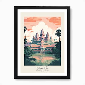 Angkor Wat   Siem Reap, Cambodia   Cute Botanical Illustration Travel 0 Poster Art Print