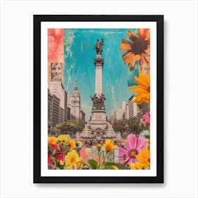 Buenos Aires   Floral Retro Collage Style 3 Art Print