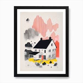 A House In Reykjavik, Abstract Risograph Style 3 Art Print