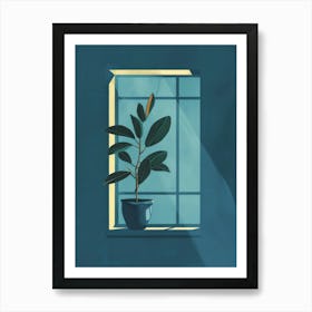 Potted Plant In A Window Art Print