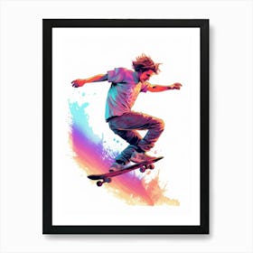 Skateboarding In Buenos Aires, Argentina Gradient Illustration 4 Affiche