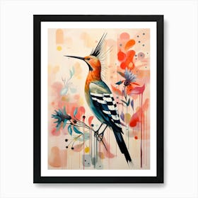 Bird Painting Collage Hoopoe 3 Art Print