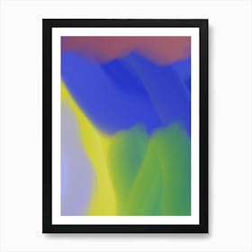 Abstract Painting green blue Art Print