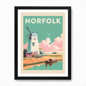 Norfolk Vintage Travel Poster Art Print