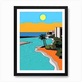 Minimal Design Style Of Cancún, Mexico 2 Art Print