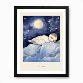 Baby Goose 1 Sleeping In The Clouds Nursery Poster Art Print