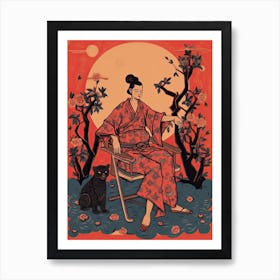 Female Samurai Onna Musha Illustration 8 Art Print