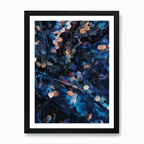 Blue Sequins 1 Art Print