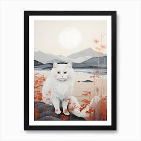 Modern Japandi Cat 4 Art Print