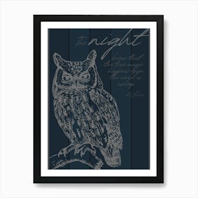 Night Owl Wisdom Art Print