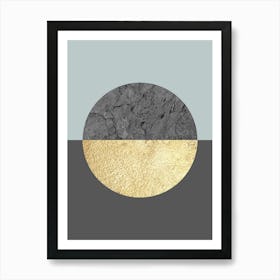 Circle gold and marble Art Print