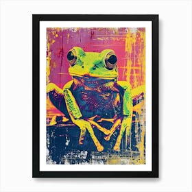 Polaroid Inspired Frogs 1 Art Print