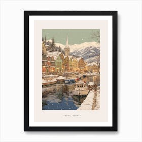 Vintage Winter Poster Troms Norway 1 Art Print