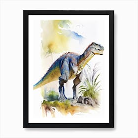 Herrerasaurus 1 Watercolour Dinosaur Art Print