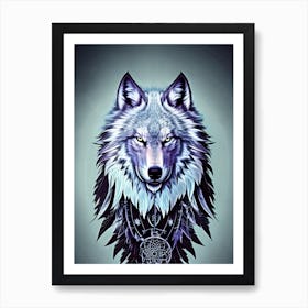 Wolf Dreamcatcher 3 Art Print