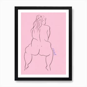 Claire, Nude In Pink Art Print