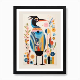 Colourful Scandi Bird Duck 3 Art Print