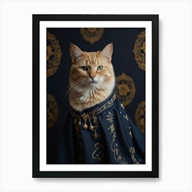 Cat In A Cloak Art Print