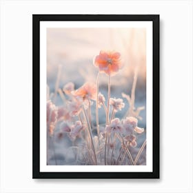 Frosty Botanical English Primrose 3 Art Print