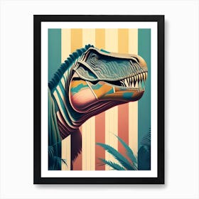 Carcharodontosaurus Pastel Dinosaur Art Print