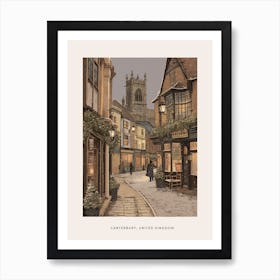 Vintage Winter Poster Canterbury United Kingdom 2 Poster