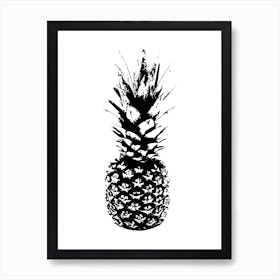 Black Sketch Pineapple Art Print