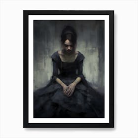 Woman In A Black Dress 8 Art Print