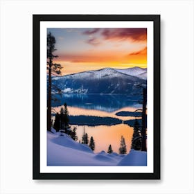 Sunset At Lake Tahoe Art Print