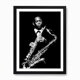 John Coltrane Line Art Illustration 1 Art Print