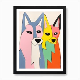 Colourful Kids Animal Art Timber Wolf 3 Art Print