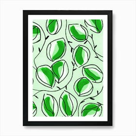 Seed Pods Bright Green Art Print