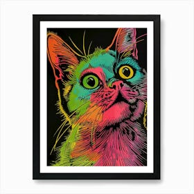 Psychedelic Cat Art Print