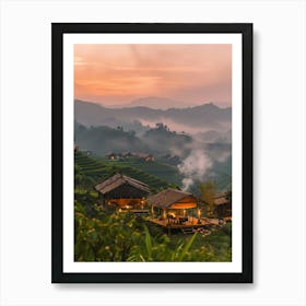 Sunrise Over Rice Terraces 1 Art Print