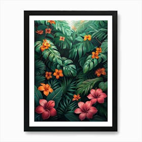 Tropical Jungle Background 1 Art Print