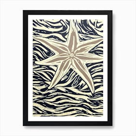 Starfish Linocut Art Print