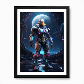 Duck In Cyborg Body #4 Art Print