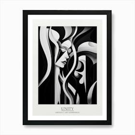 Unity Abstract Black And White 3 Poster Art Print