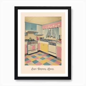 Vintage Kitchen Eat Drink Love Poster 3 Art Print