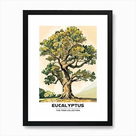 Eucalyptus Tree Storybook Illustration 3 Poster Art Print