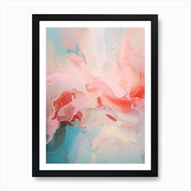 Pink And Teal, Abstract Raw Painting 2 Art Print