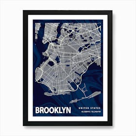 Brooklyn Crocus Marble Map Art Print