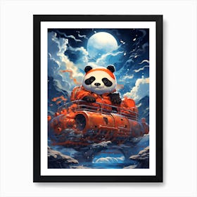 Panda Bear In Space Art Print