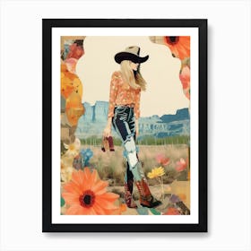 Collage Of Cowgirl Matisse Inspired 5 Art Print