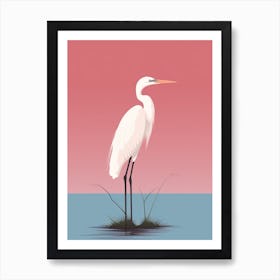 Minimalist Egret 4 Illustration Art Print