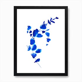 Blue Eucalyptus Branch Botanical Art Art Print