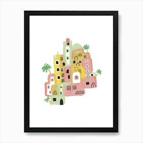 Watercolor Houses(italian& marrakesh) Art Print