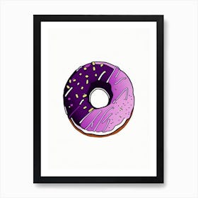 Blackberry Donut Abstract Line Drawing 1 Art Print