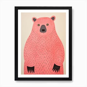 Pink Polka Dot Bear 4 Art Print
