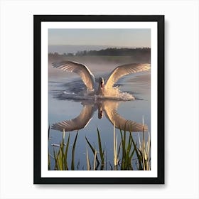 Swan On A Lake Art Print